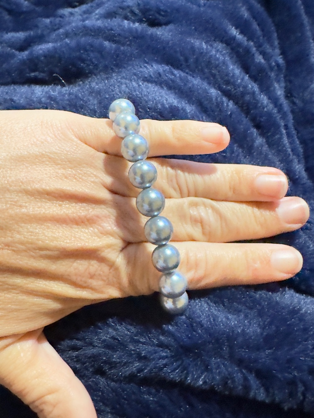 Rustic Cuff Blue Pearl Bracelet - Women Jewelry